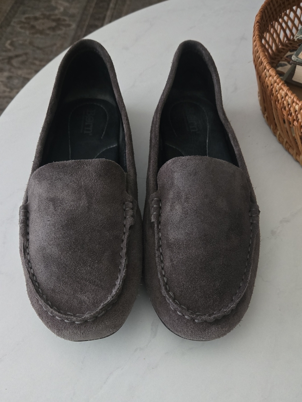 Born Women's Suede Loafers in Dark Gray Sz 10 EUC